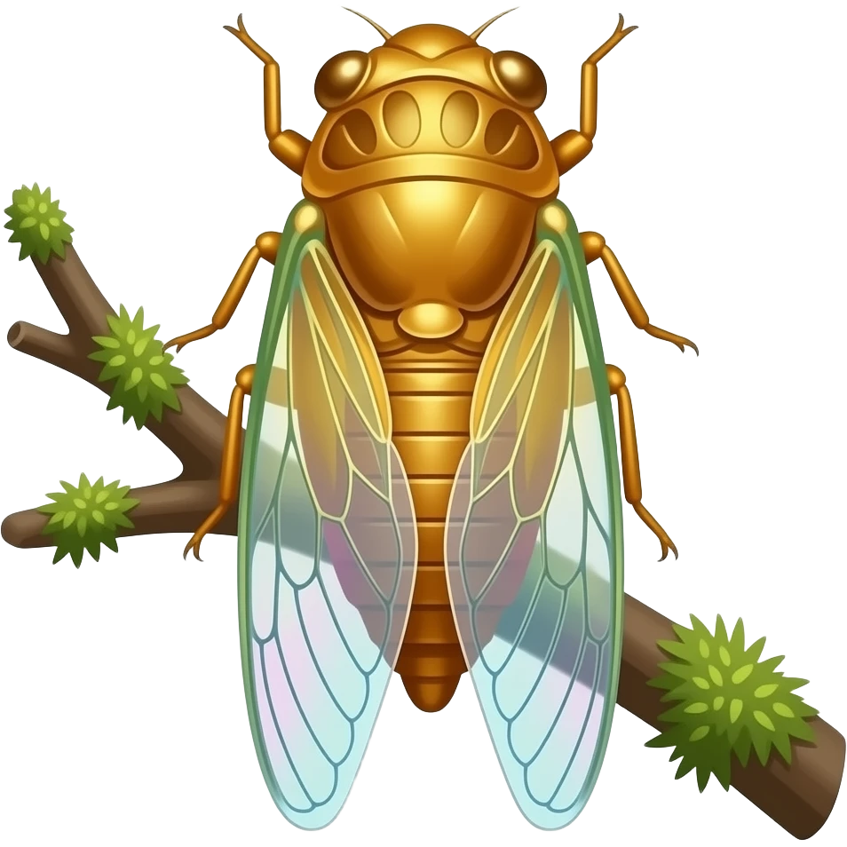 gold cicada emoji