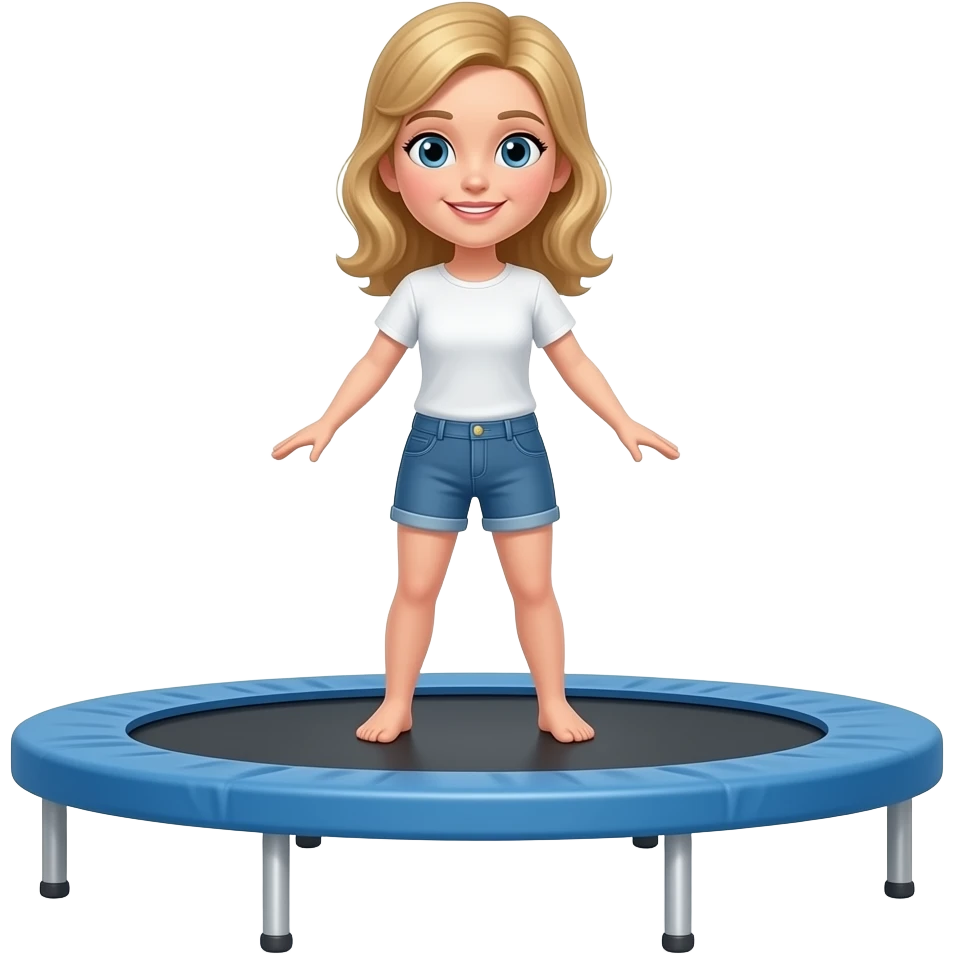 White girl on trampoline emoji