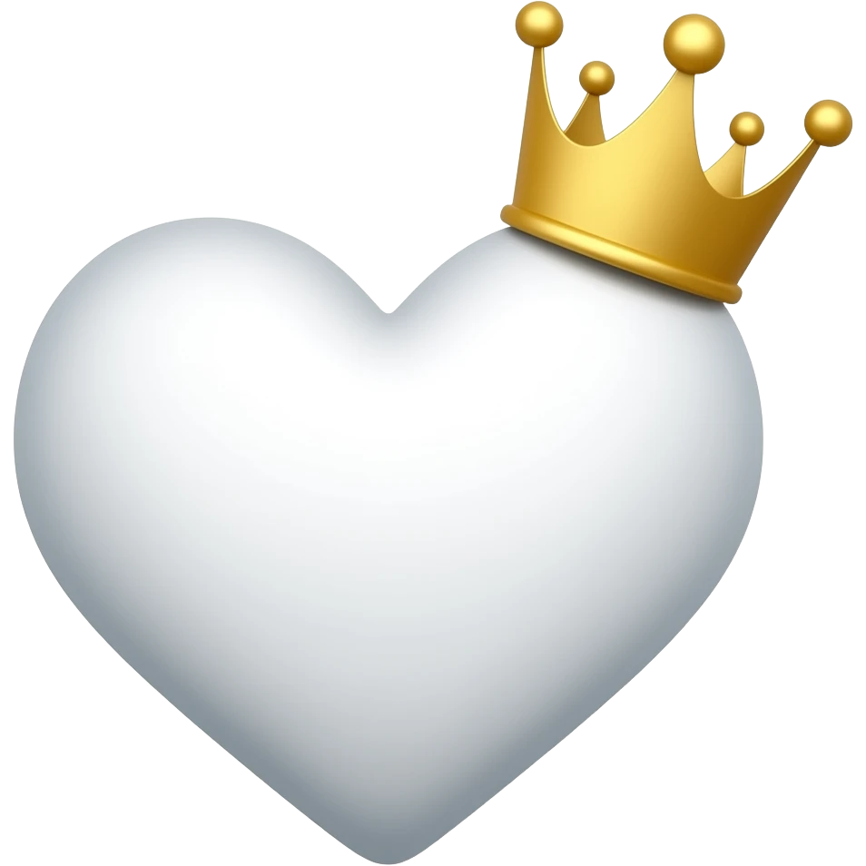 Corazón blanco con corona emoji