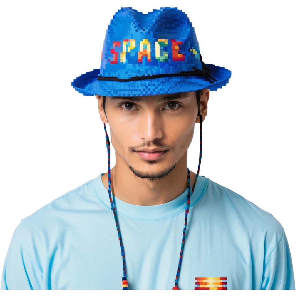 Синяя спортивная панамка со шнурком и надписью SPACEME, no background emoji