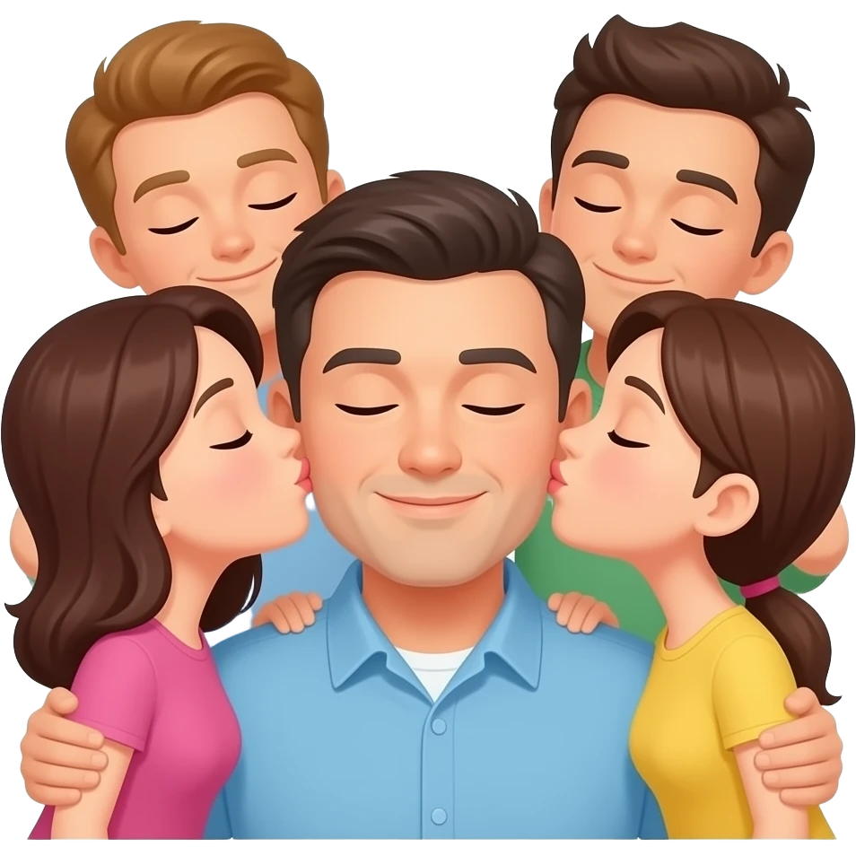 4 some some kissing one emoji