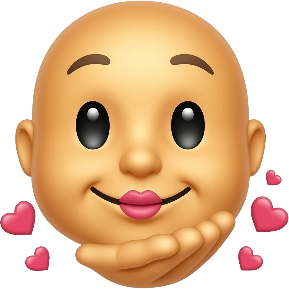 Emoji face Catching a blowing kiss with emoji hand from someone emoji