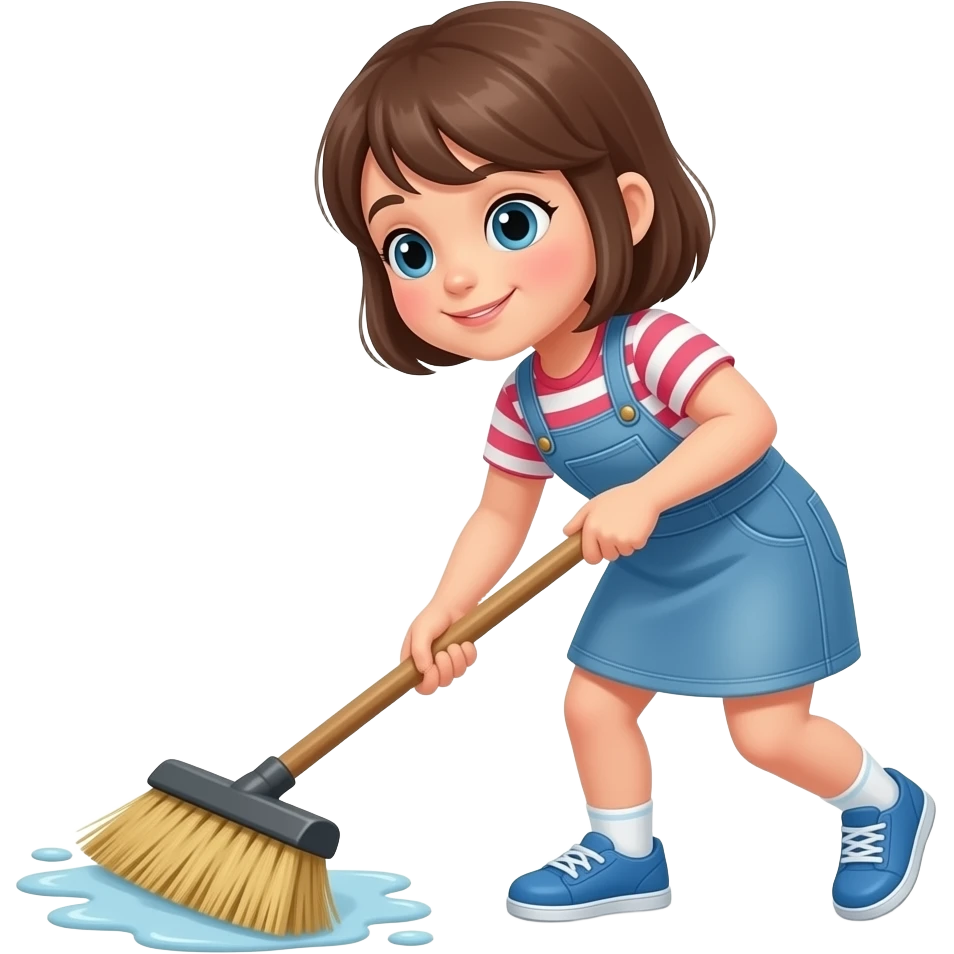 Une fille qui balaie le sol emoji