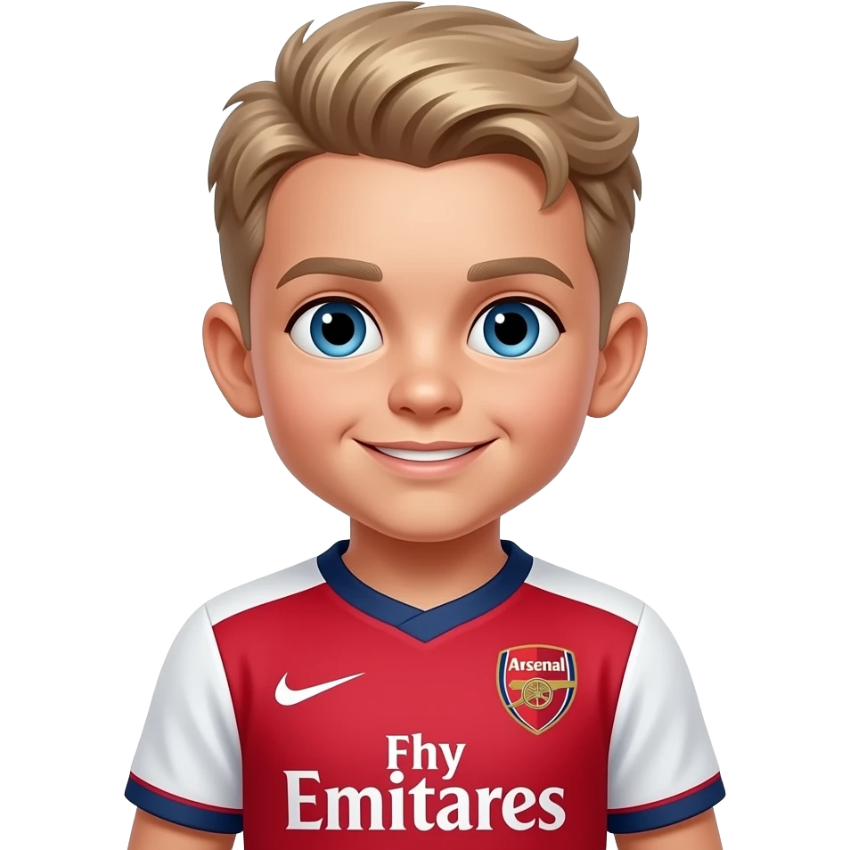 Light hair with arsenal kit kid emoji