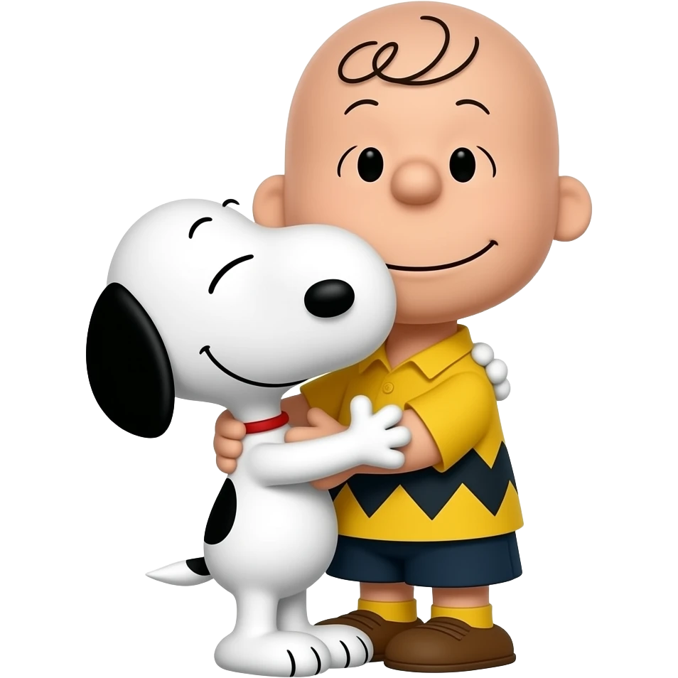 snoopy hugs charlie brown emoji