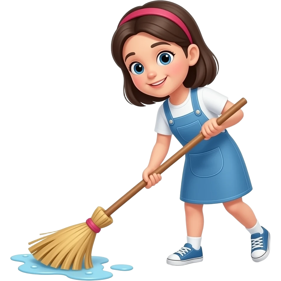 Une fille qui balaie le sol emoji