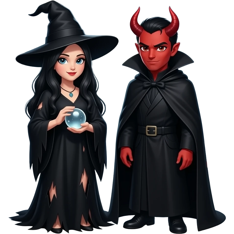 Witch and Devil dark duo emoji