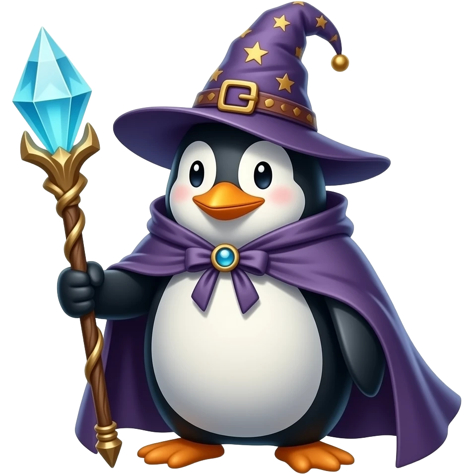 Penguin Wizard emoji