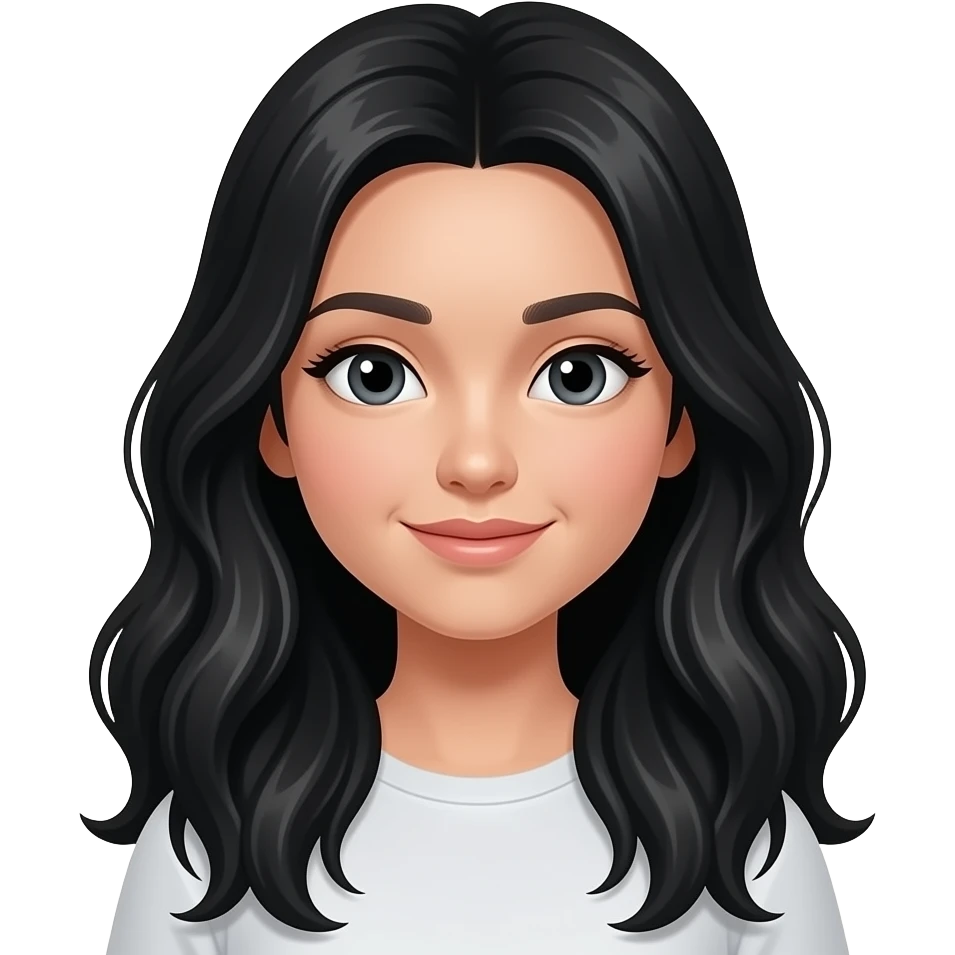 Show this emoji - 🤐golden zip lock ..  Girl with long black wavy hair emoji