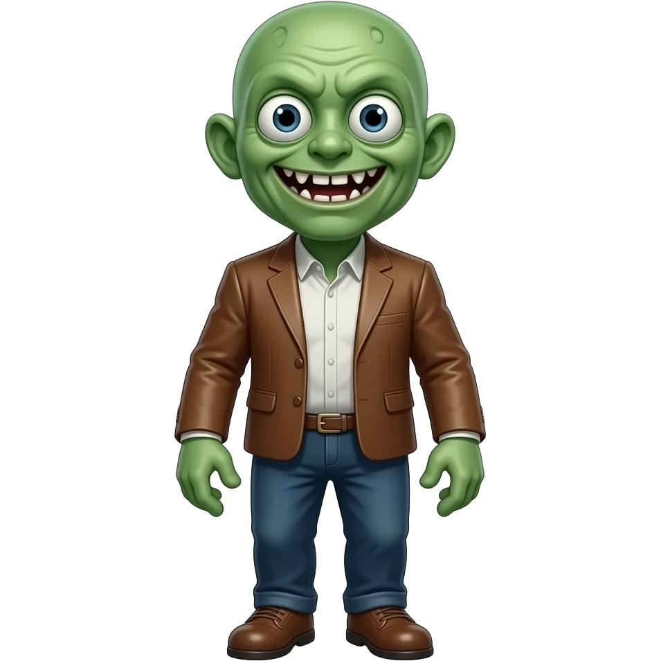 creepy smiling monster that looks human but is a monster emoji
