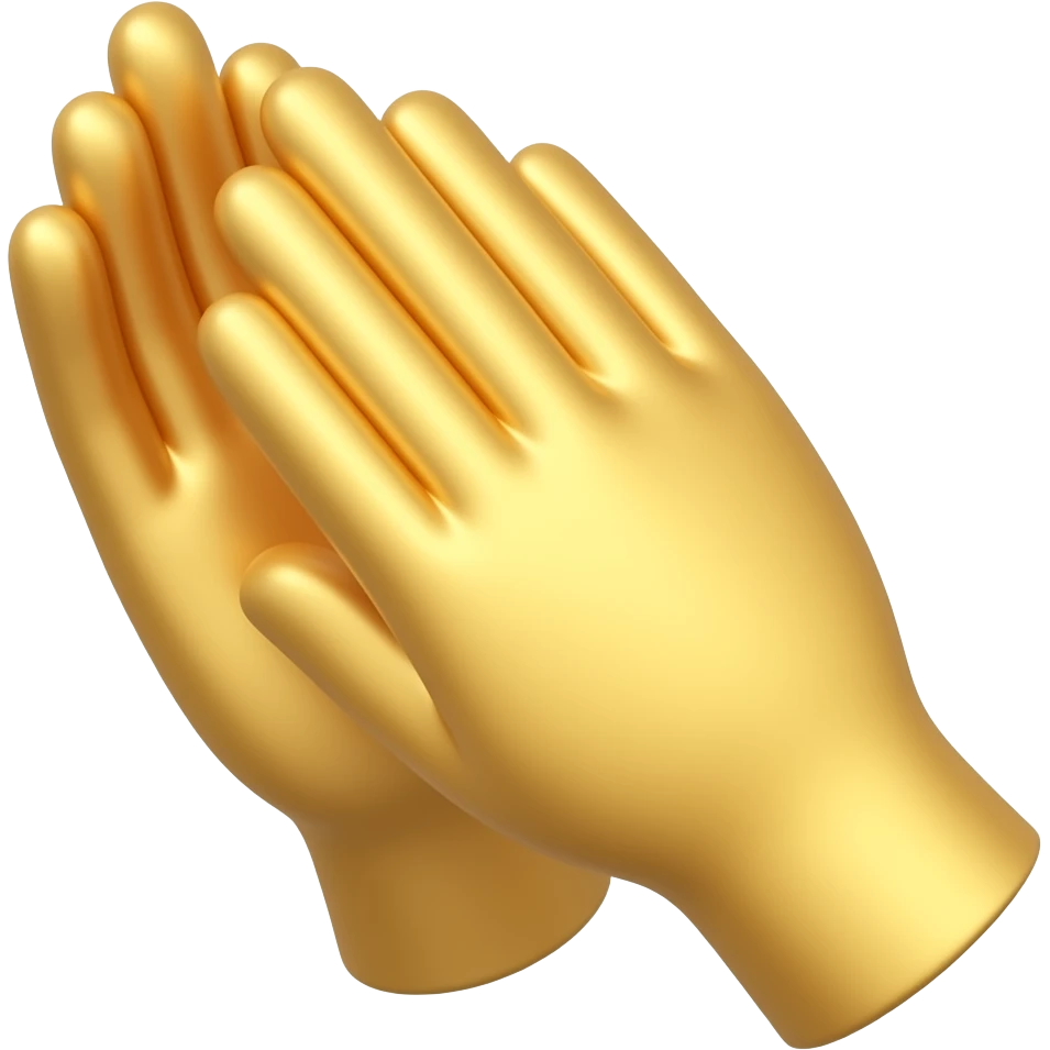 3d clap emoji. golden hands. very active emoji