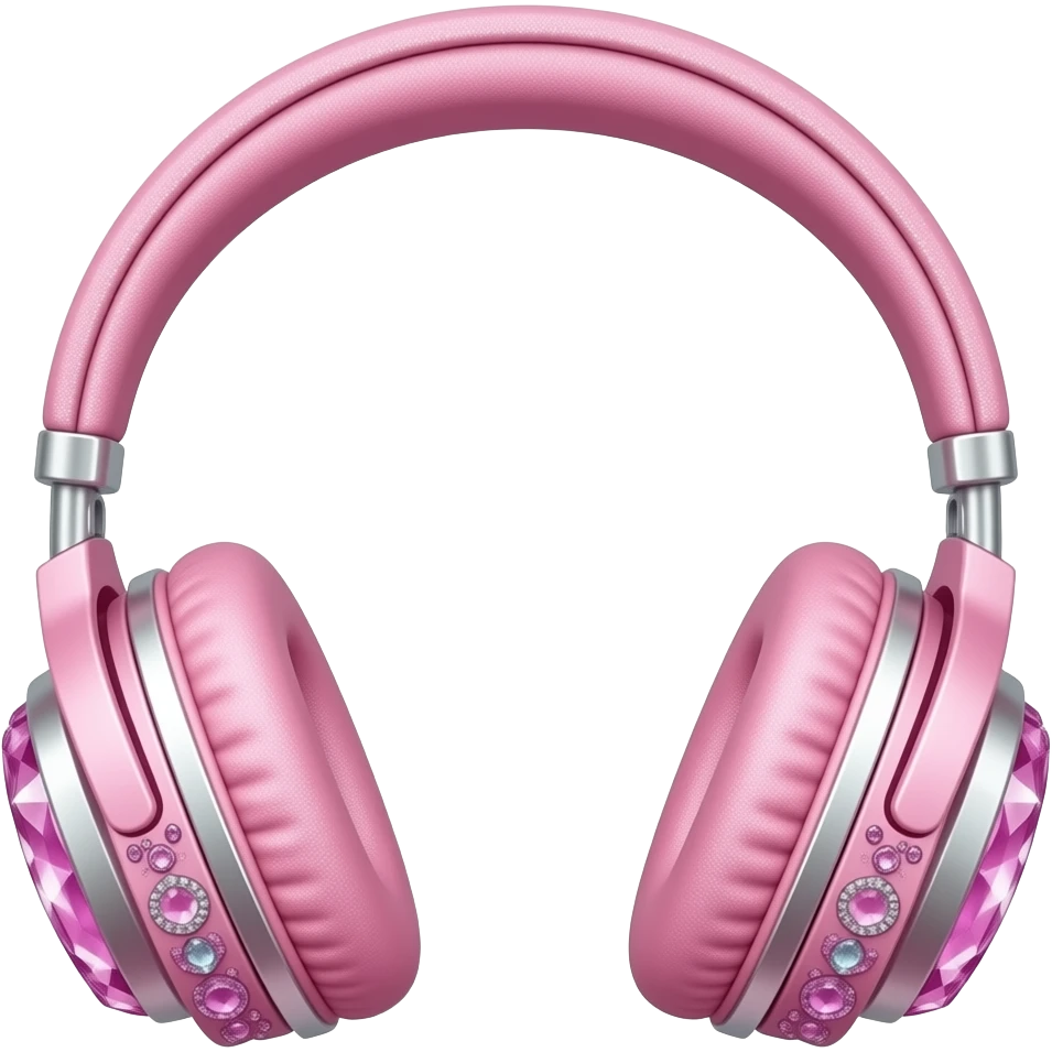 audifonos rosa con cristales y brillos emoji
