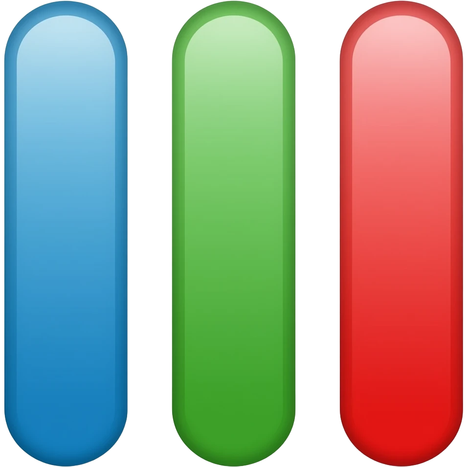 Trhee lines one is blue one is green and one is red emoji