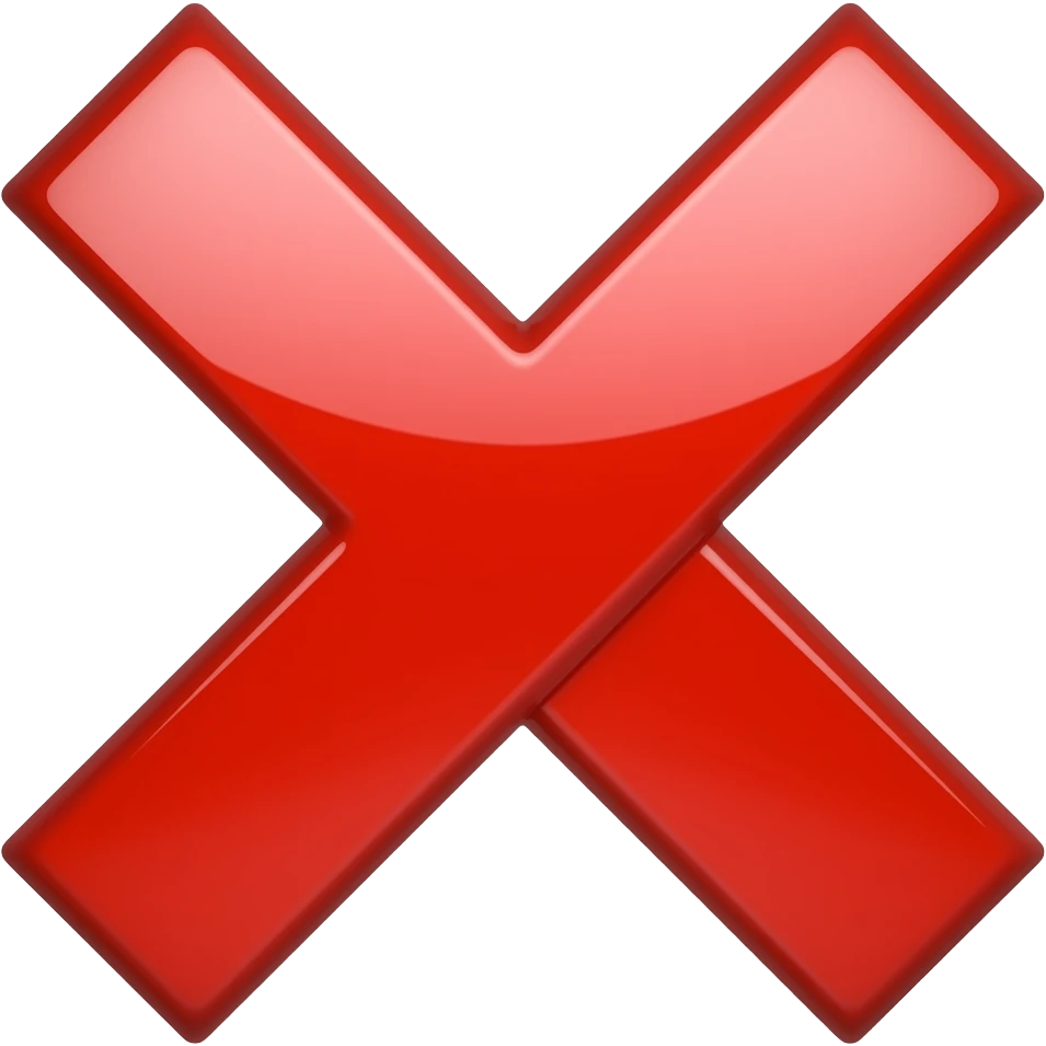 Equis roja grande que represente error emoji