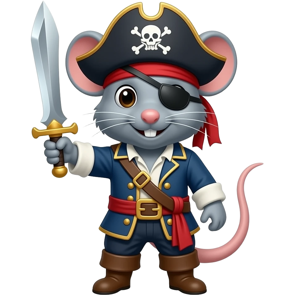 pirate rat holding up a sword emoji