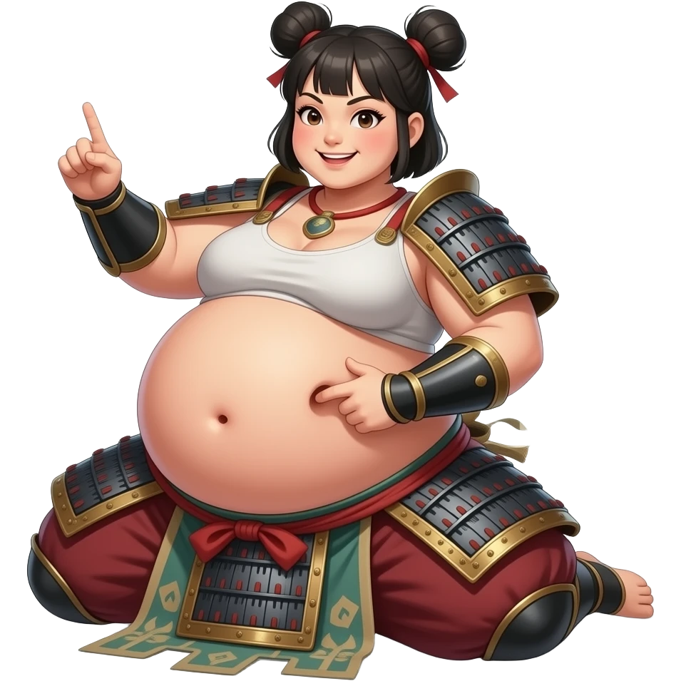 Make this sumo warrior girl get stuffed,her belly will be so big it would look like she has pregnancy bloating,dare to tickle that sumo warrior girl’s bellybutton,her gut rumbling echoes loud so you can listen to that full tummy,Fat sumo warrior girl rolls around. emoji
