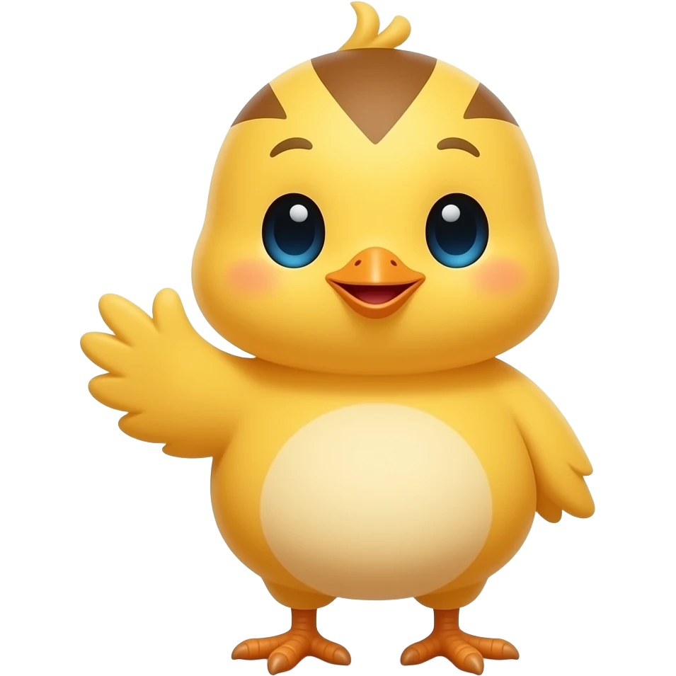 A little chick saying hello emoji