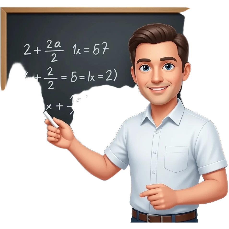 A man teaching a math lesson on a blackboard emoji