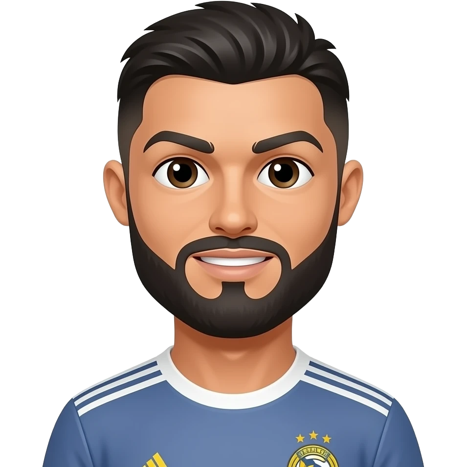 Ronaldo with dark beard emoji