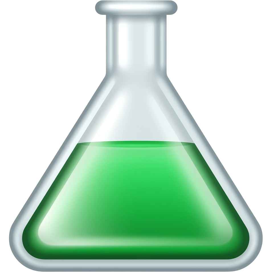 Test tube for analysis green liquid triangular emoji
