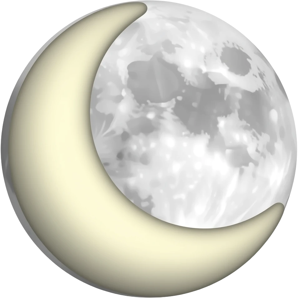 Create high-quality glossy emojis with a vibrant modern style.Make the emojis look premium, shiny, and eye-catching with bright highlights, smooth gradients, soft reflections, and glowing details. crescent moon  emoji emoji