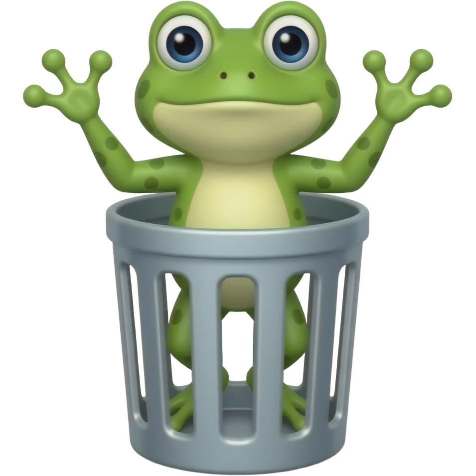 frog trash can emoji