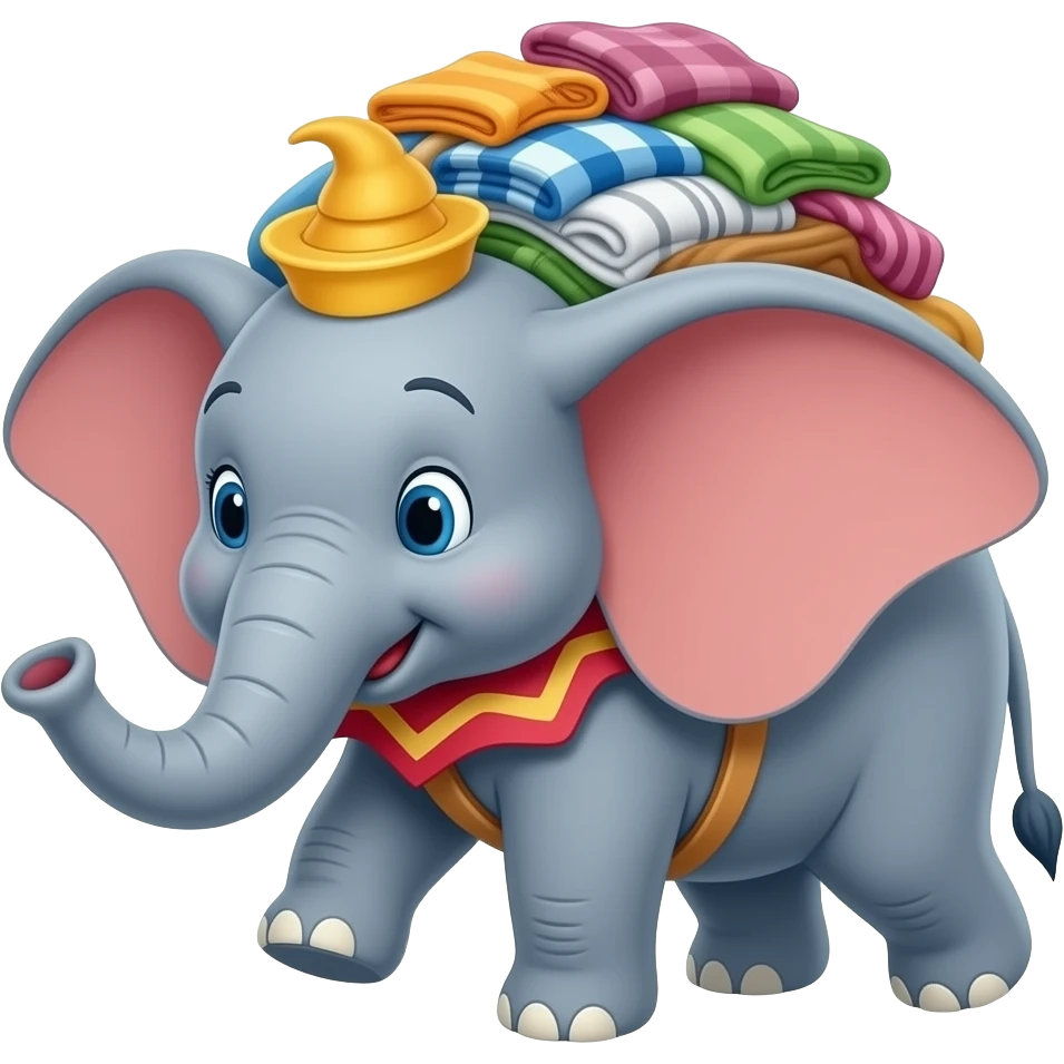 dumbo bring pile of clothes emoji