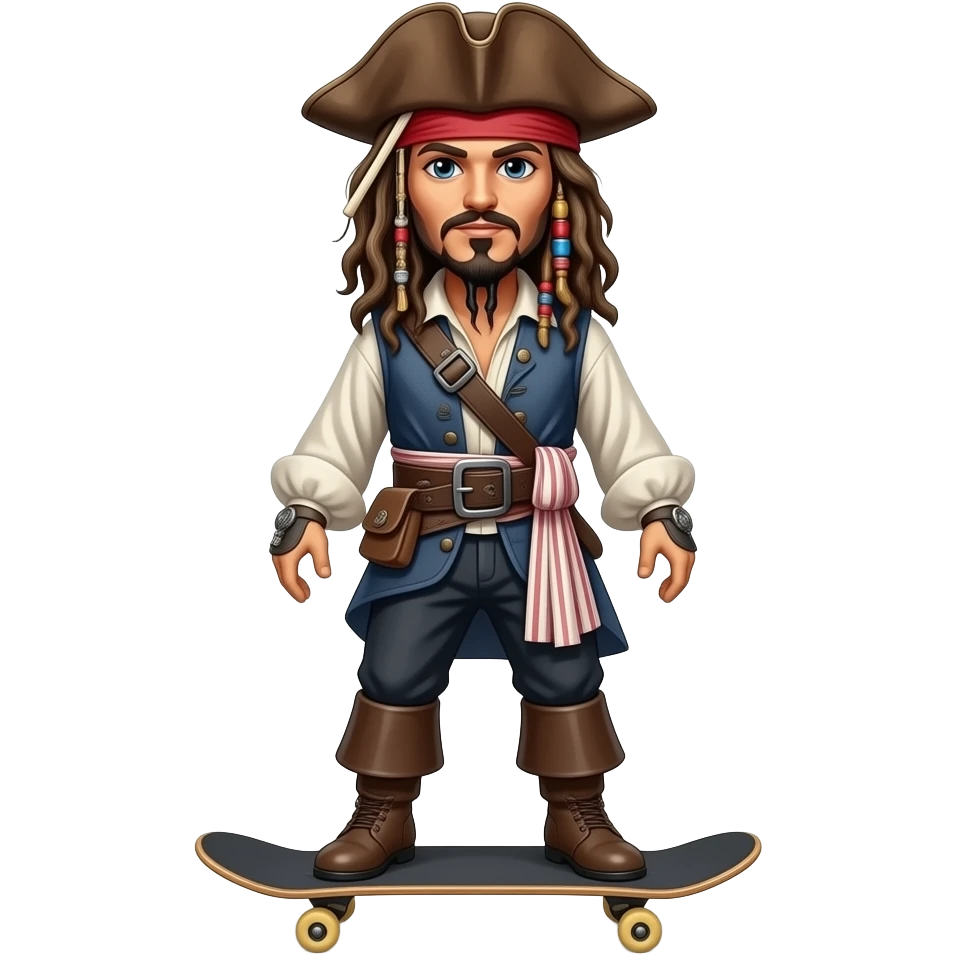 Jack Sparrow on a skateboard emoji