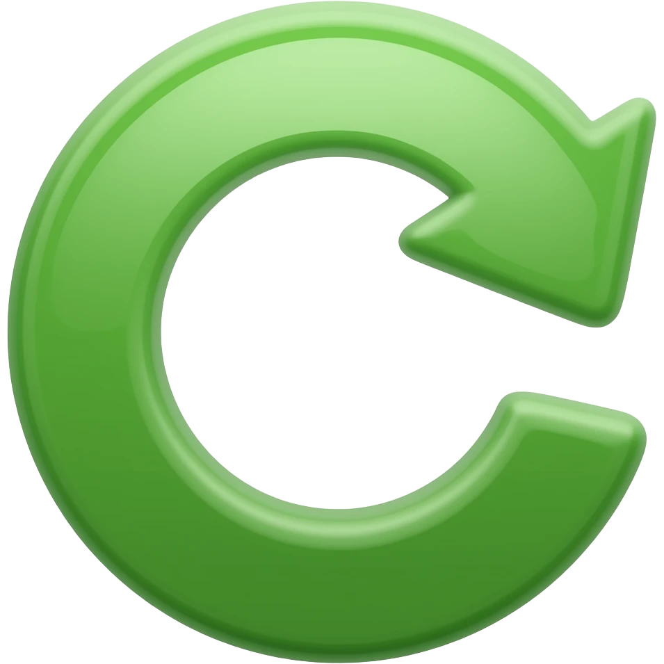 flecha circular verde emoji