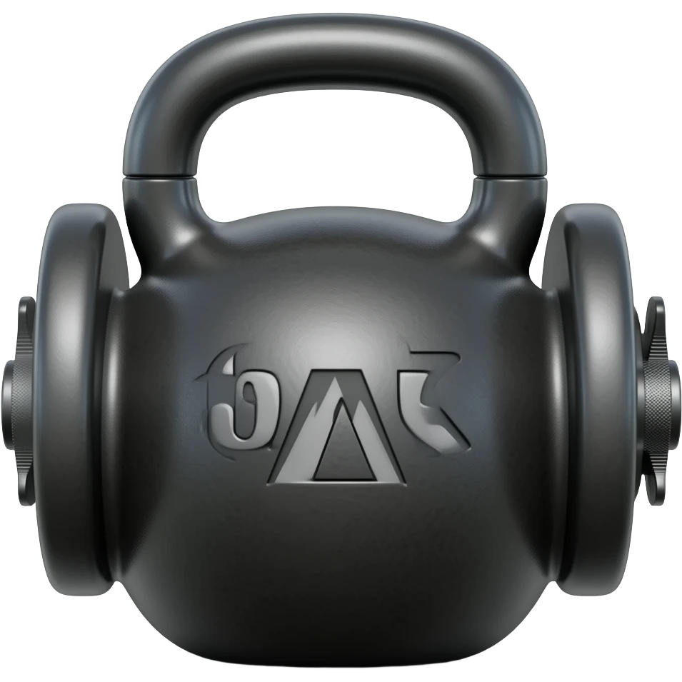 Goth black dumbbell emoji