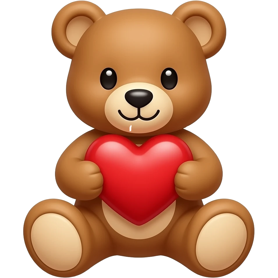 Teddy holding heart emoji