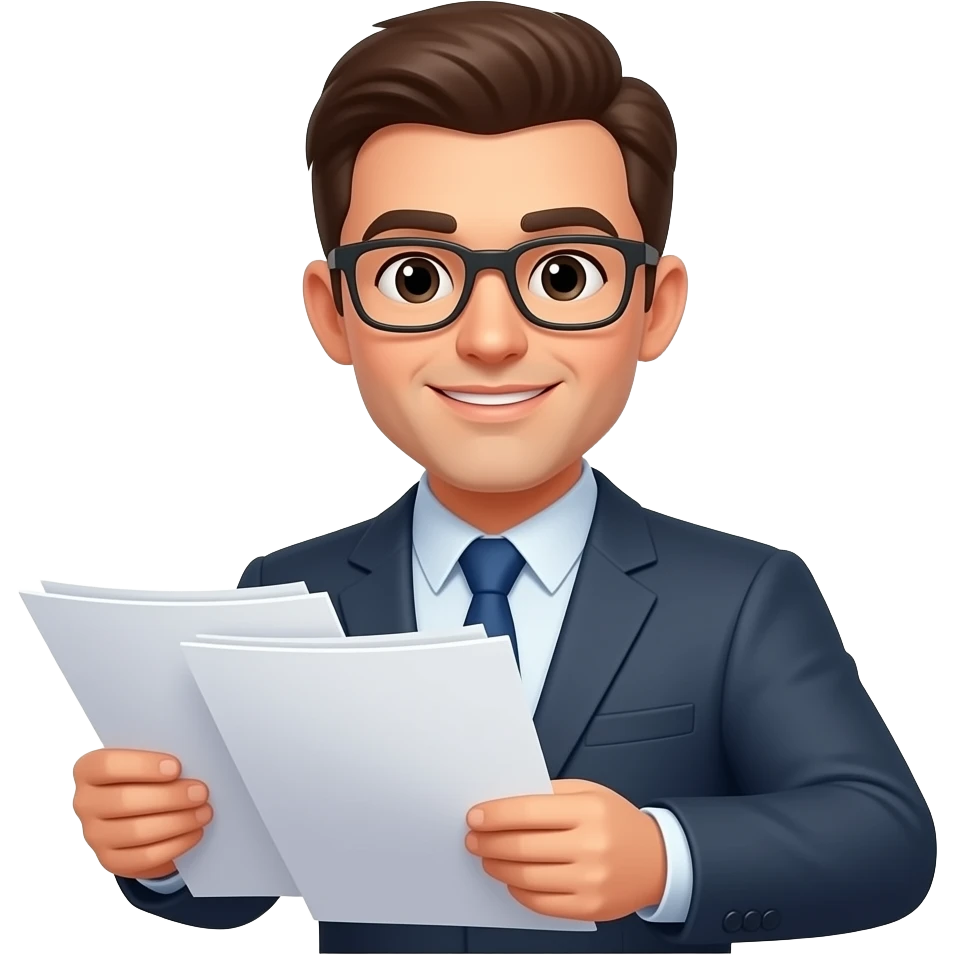 manager reviewing papers emoji