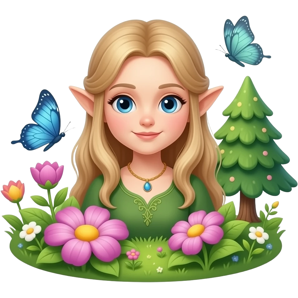 🧝🏻‍♀️🌺🌳🦋🌞 emoji