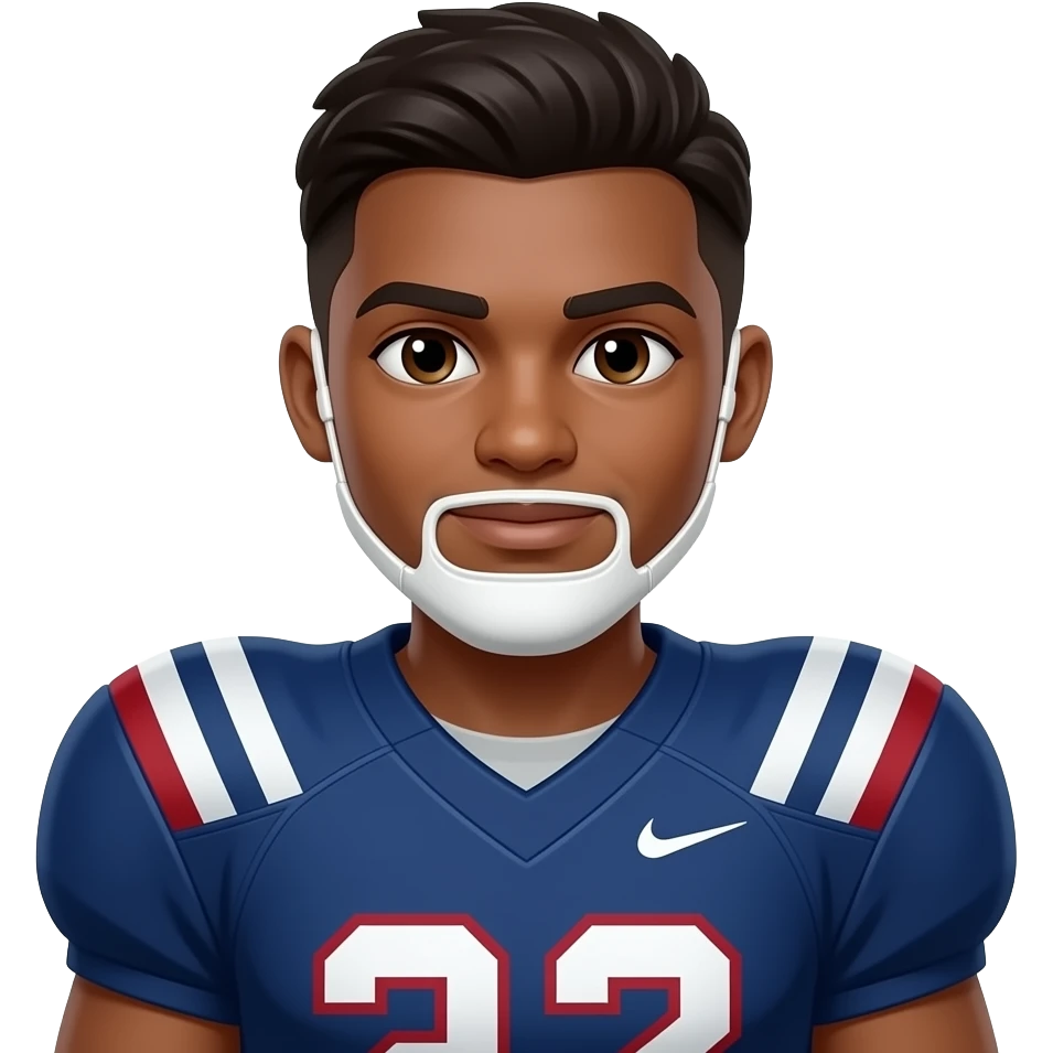 crea un emoji de un jugador de americano con sun equipo emoji