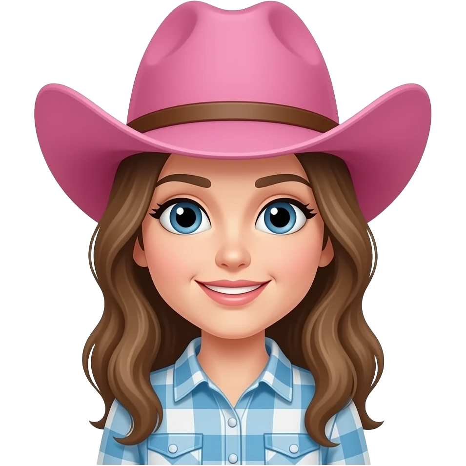 Cow girl con sombrero rosa emoji