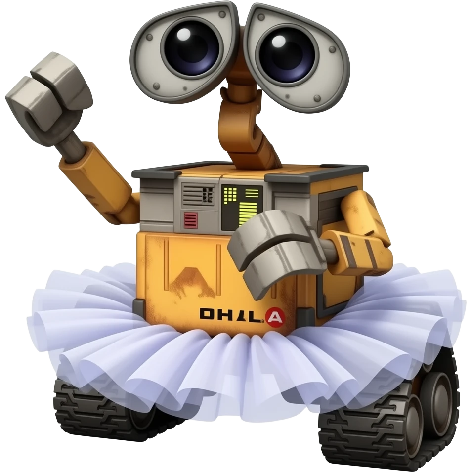 wall-e wearing a tutu emoji