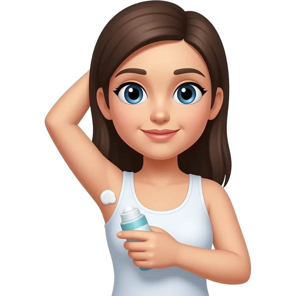 iphone emoji girl applying deodorant on armpit emoji