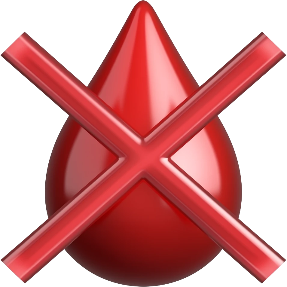 blood drop with an x over it emoji