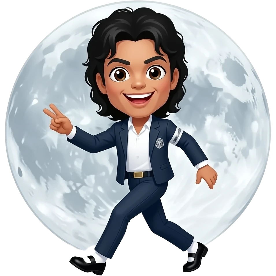 Yeeyee with cartoon Micheal Jackson moonwalking emoji