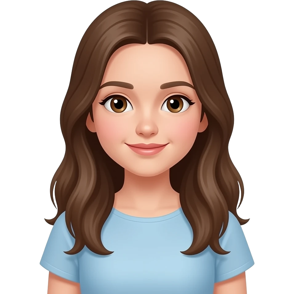 Ho un vestito celeste ho gli occhi marroni   e ho i capelli lunghi fino a sotto le spalle e ho 13 anni ho un vestito elegante emoji