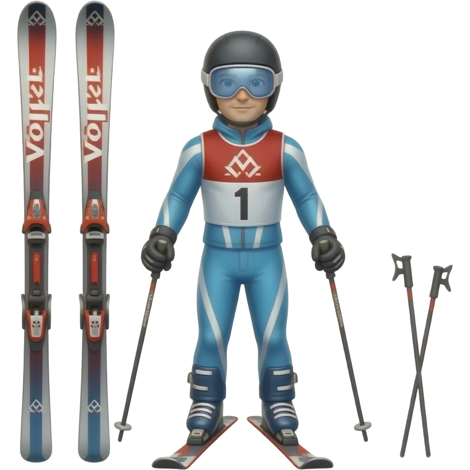 Alpine skier with Völkl skis emoji