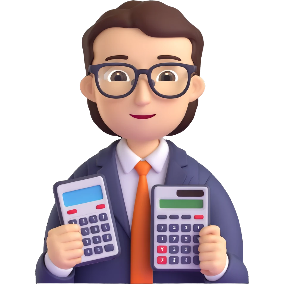 accountant with glasses and calculator emoji