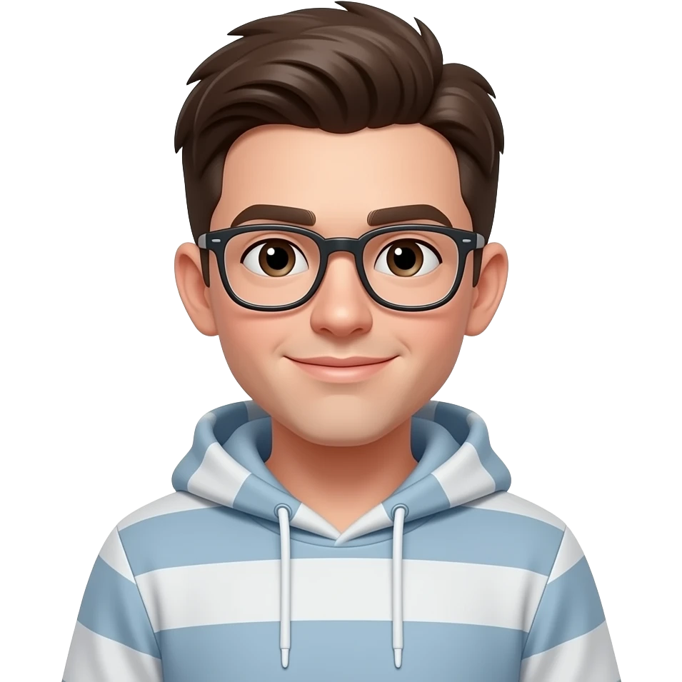 不要眼鏡，人物變得更年輕，衣著和其他保持不變，不要删走 emoji