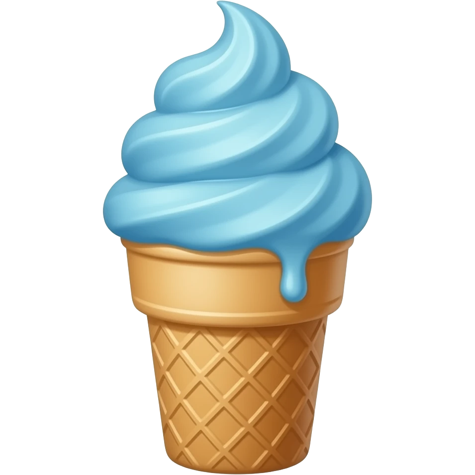Helado con glaseado azul emoji