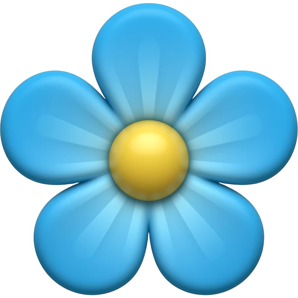 emoji fleur bleue iphone milieu blanc emoji