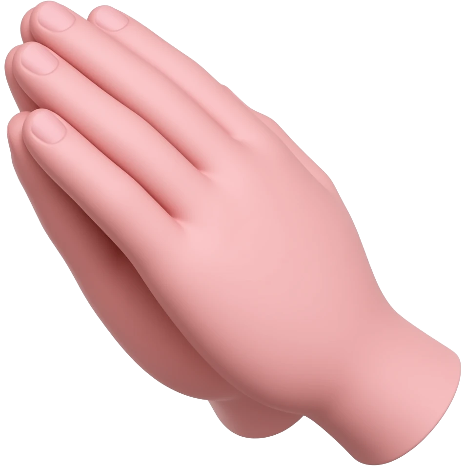 Pink praying hands emoji