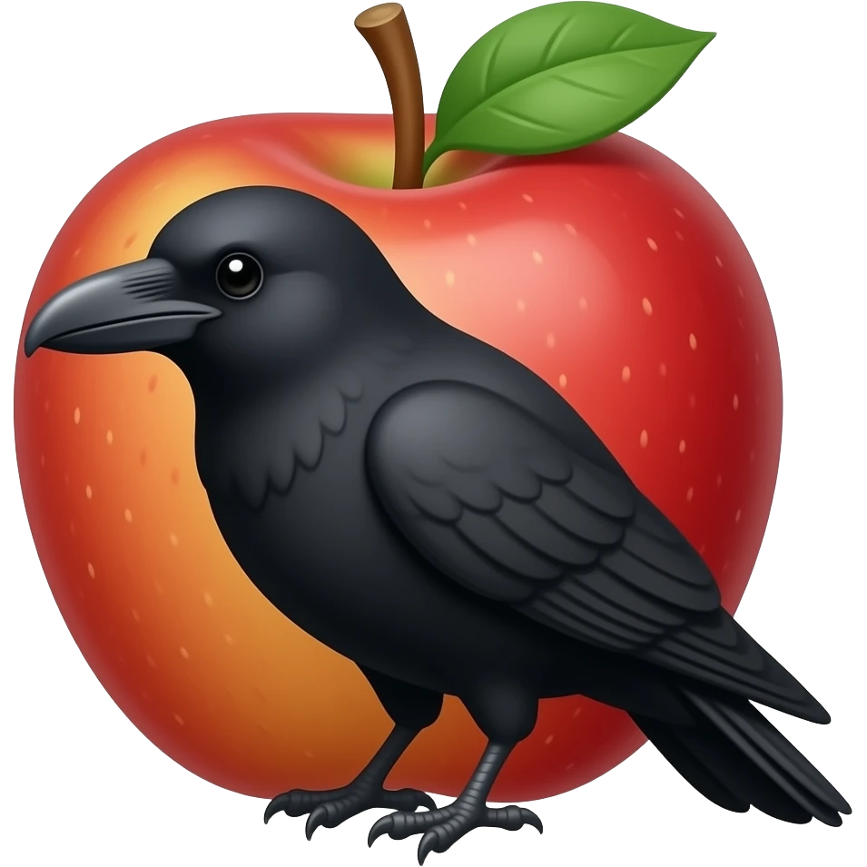 Black Raven Apple emoji