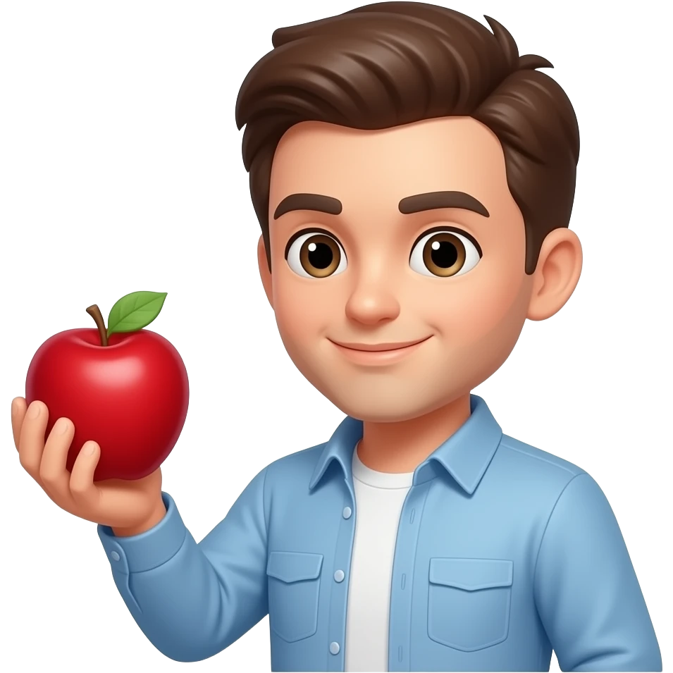 I grab a red apple emoji