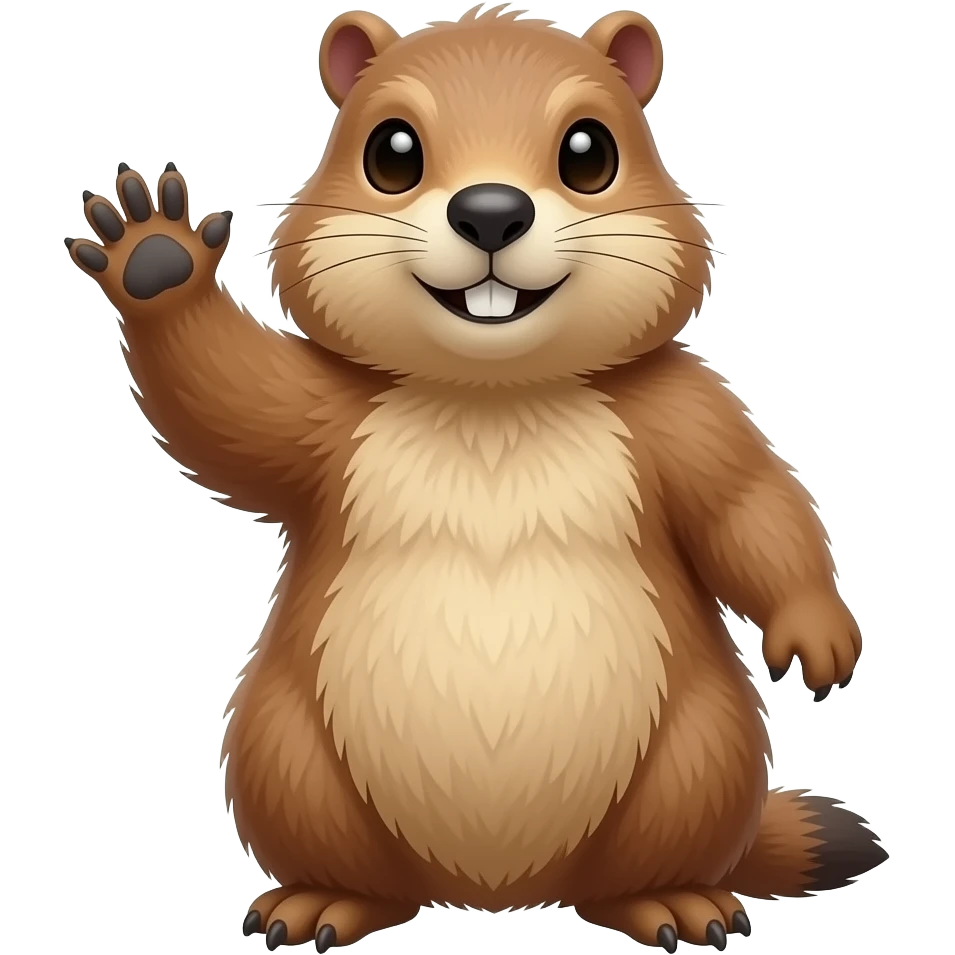 A marmot waving its paw emoji
