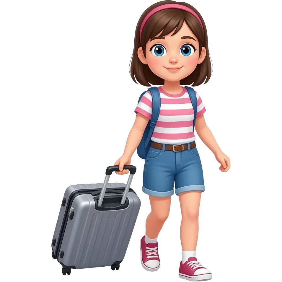 Sad leaving with luggage girl emoji